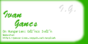 ivan gancs business card